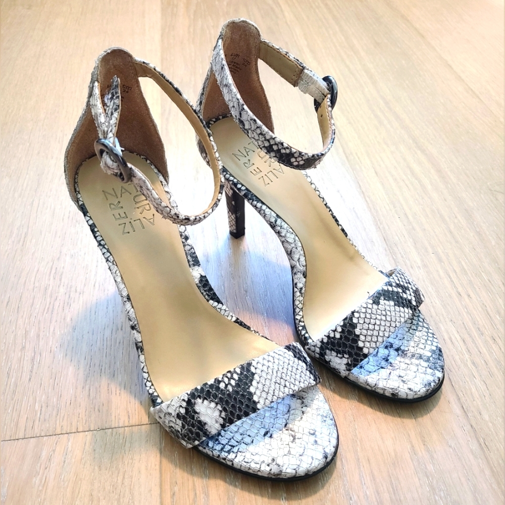 NATURALIZER- snake skin heeled sandals